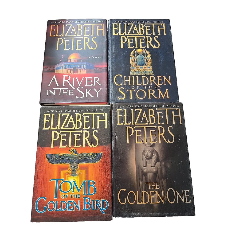 Lot‎ of 4 Elizabeth Peters Amelia Peabody Mysteries Fiction Hardcover Books